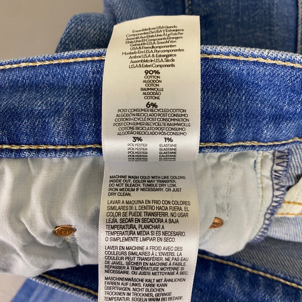 MOTHER Blue Distressed Flare Jeans with Frayed Hem - Picture 5 of 14